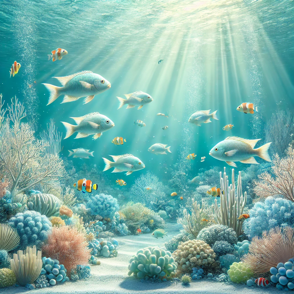 An-underwater-marine-scene-that-conveys-freshness-luxury-and-vitality-now-with-small-to-medium-sized-fish-included.